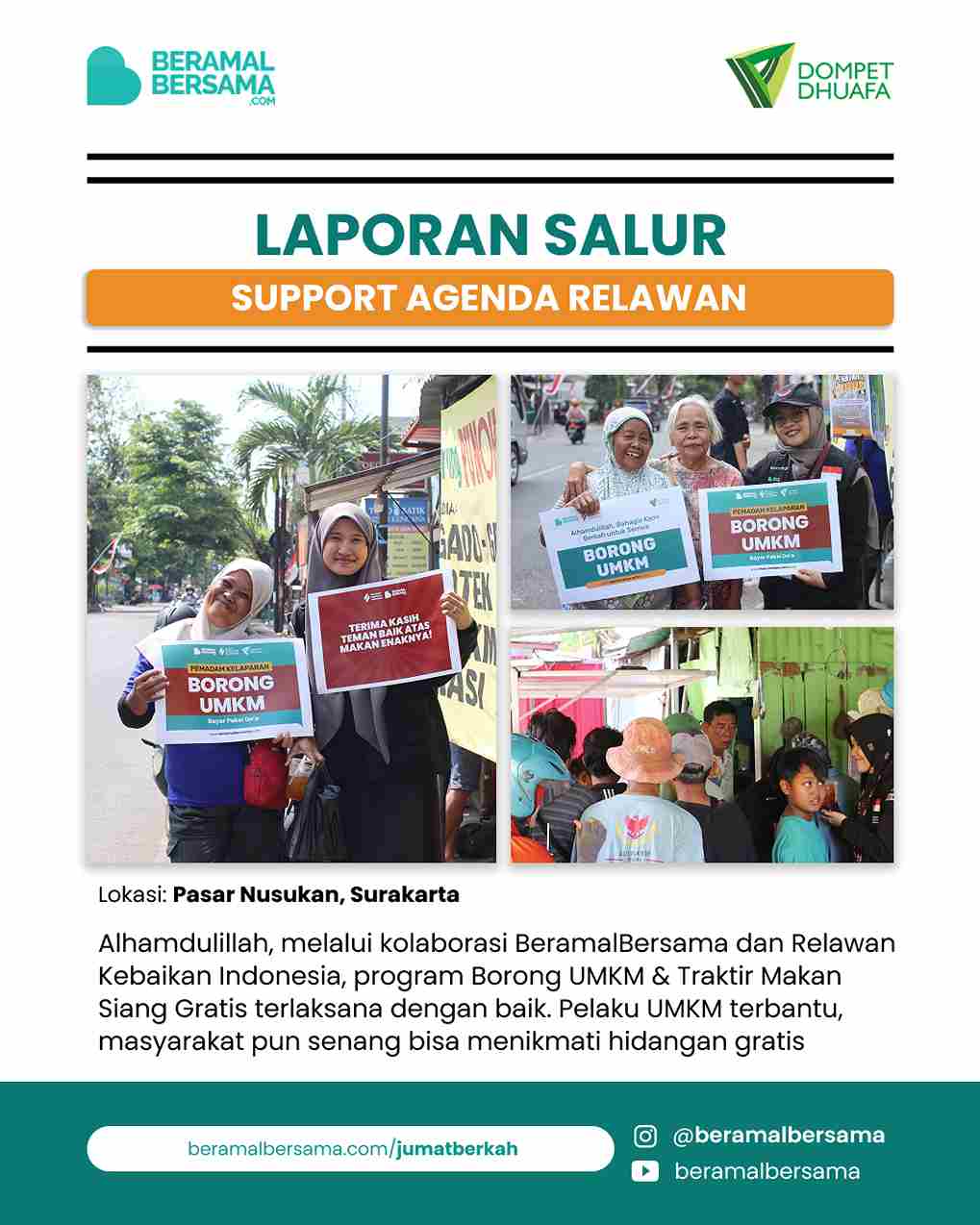 Penyaluran Support Agenda Relawan Kebaikan Indonesia