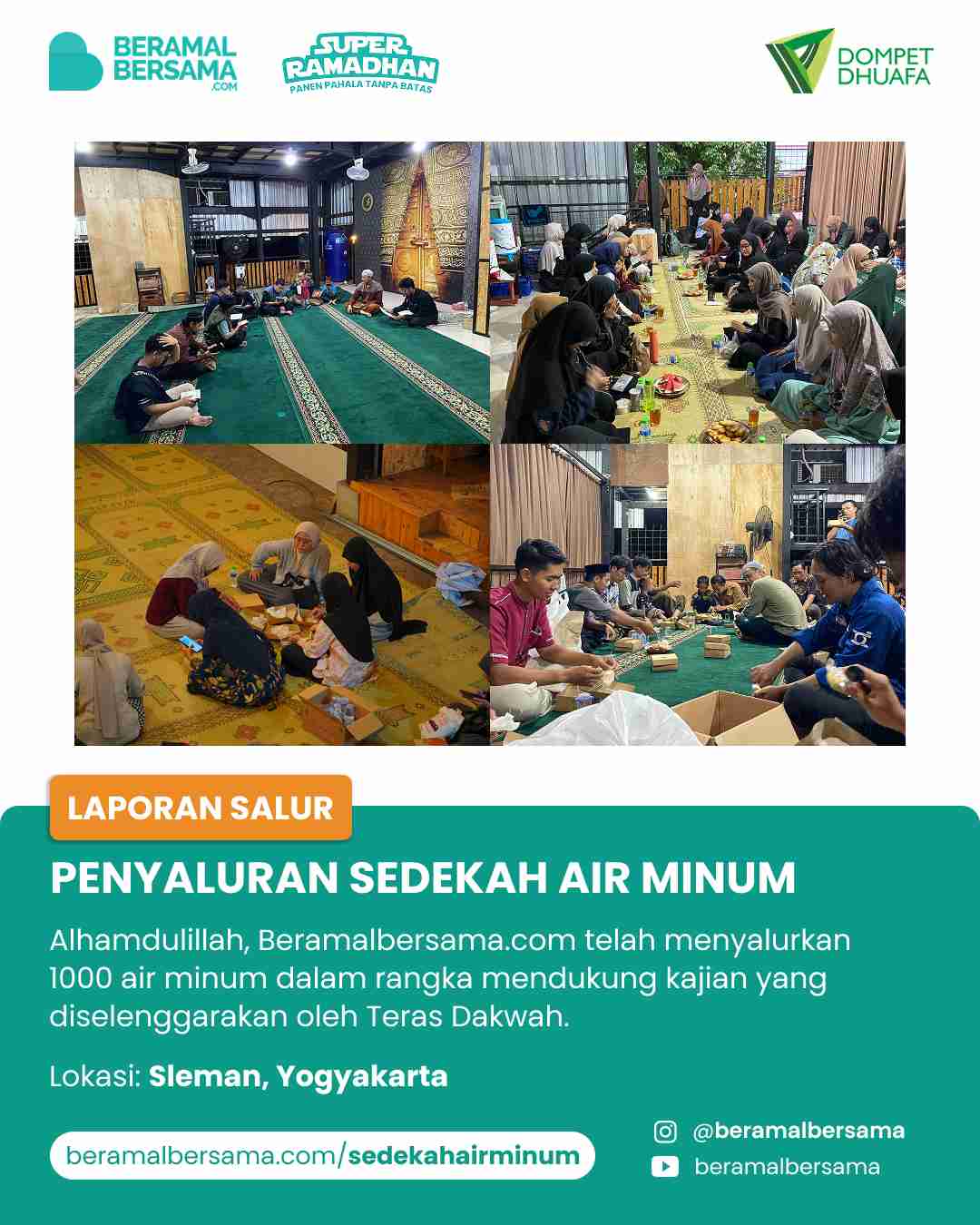 Penyaluran Support Air Minum Kajian Teras Dakwah