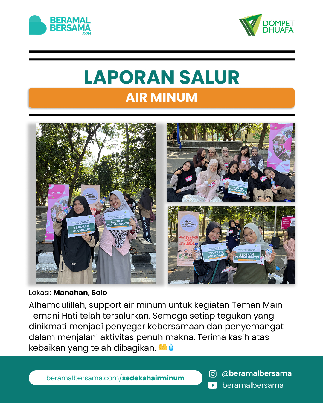 Penyaluran Support Air Minum Teman Main Temani Hati