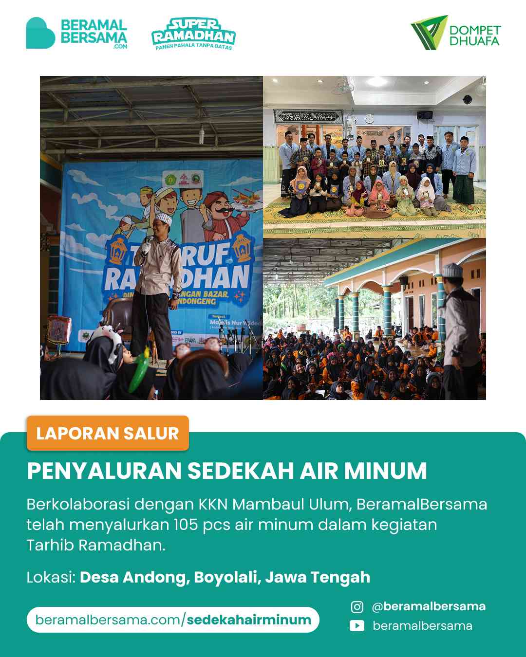 Penyaluran Support Festival Tarhib Ramadhan PKN Institut Islam Mambaul Ulum