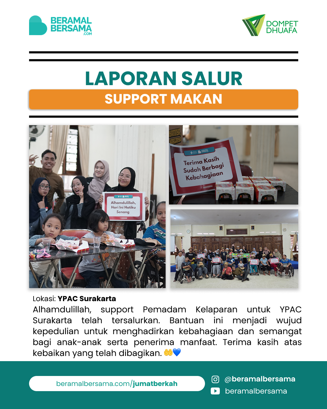 Penyaluran Support Pemadam Kelaparan YPAC Surakarta