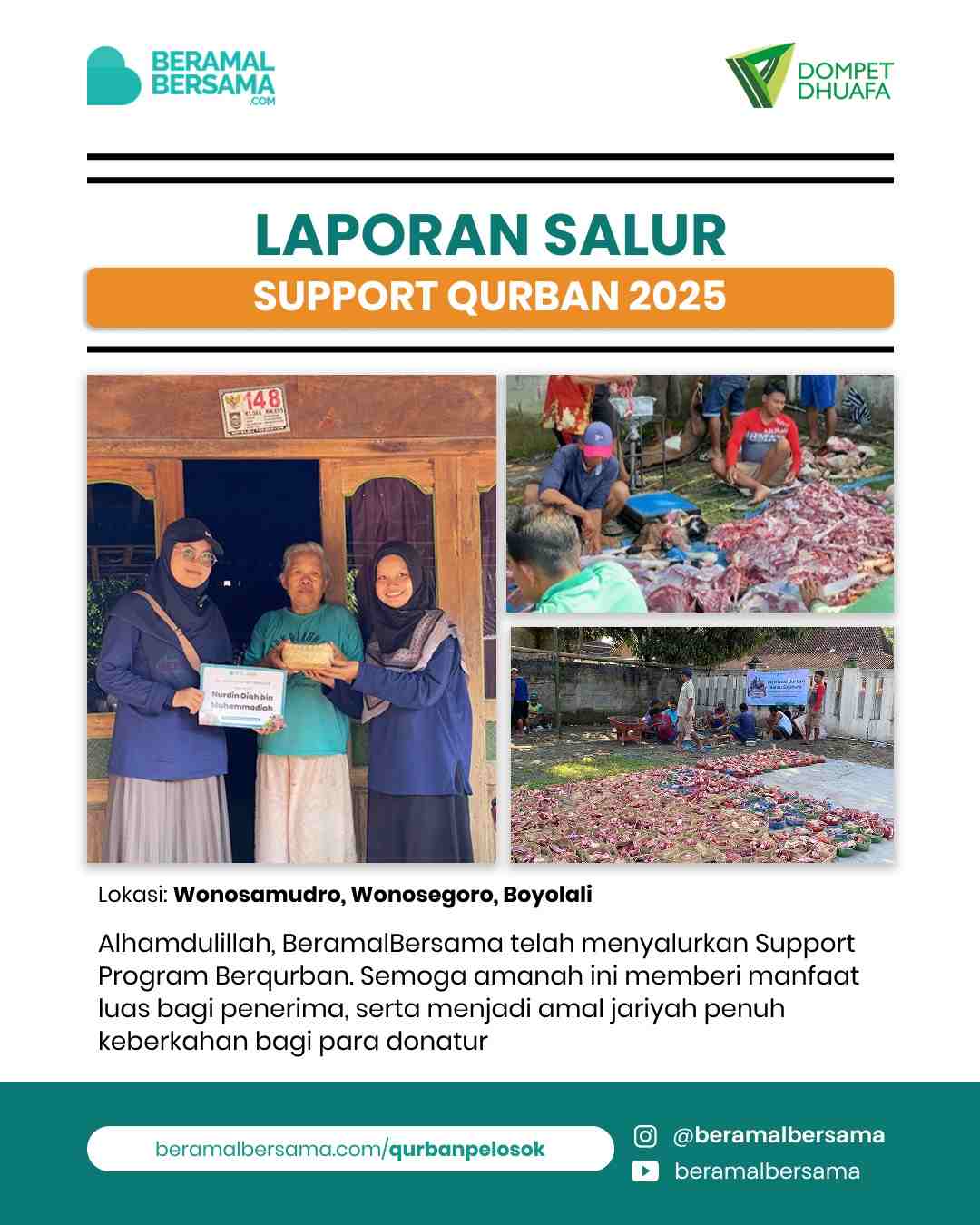 Penyaluran Support Program Bergerak, Berqurban, Bersama