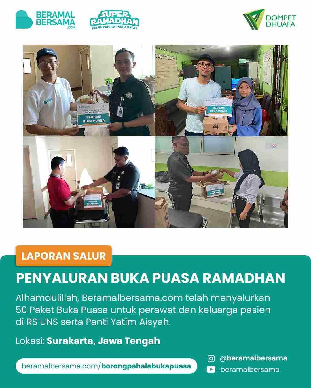 Penyaluran Takjil Buka Puasa Rumah Sakit dan Panti