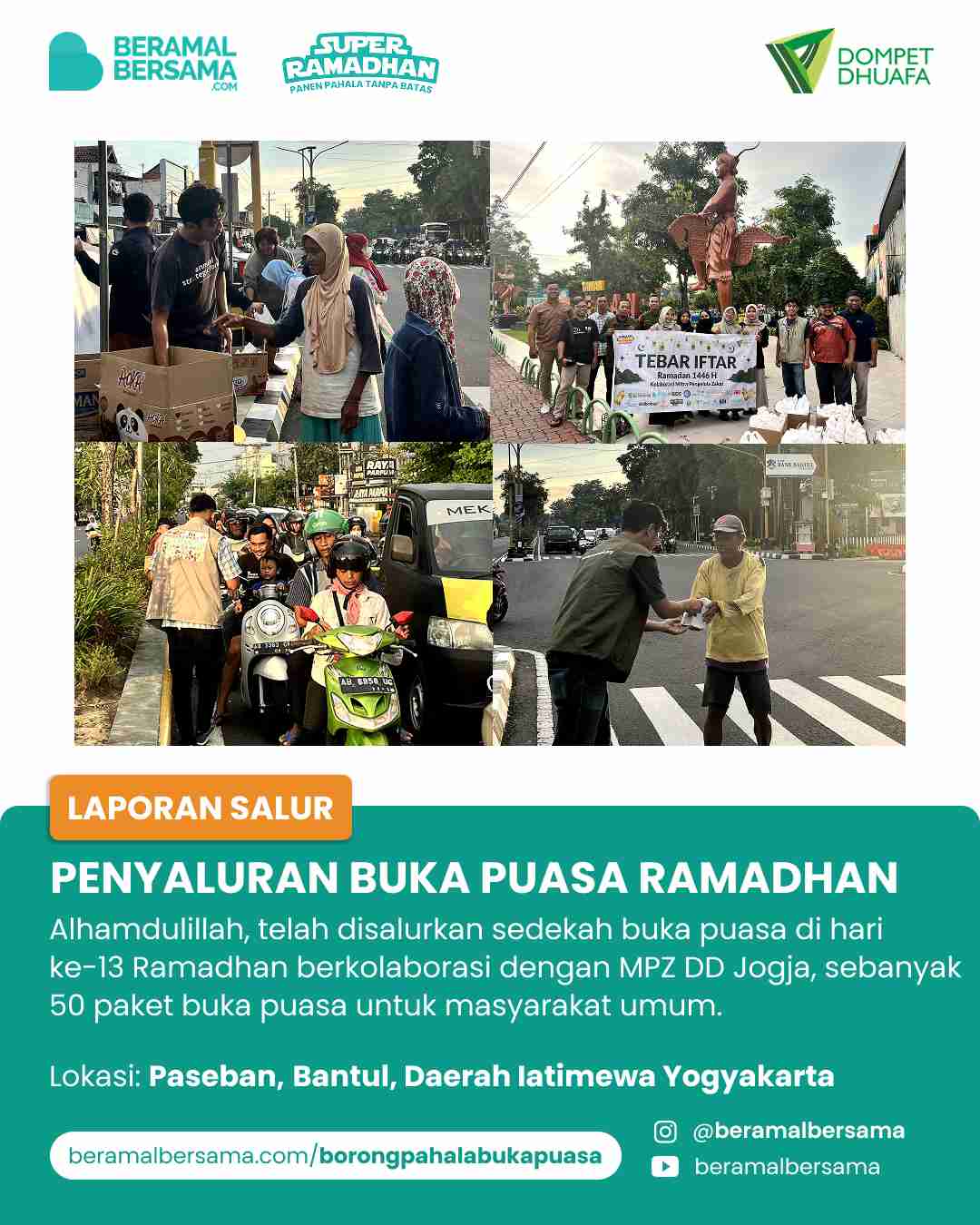 Penyaluran Takjil Kolaborasi MPZ DD Yogyakarta