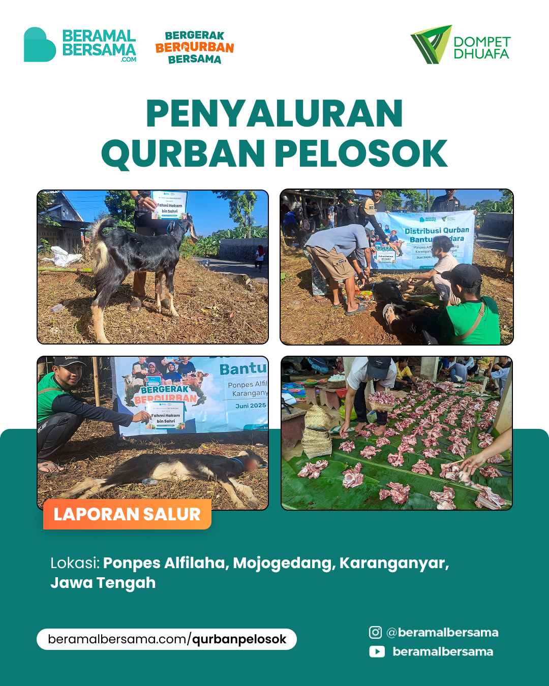 Penyaluran Tebarkan Kebahagiaan Qurban Alfilaha, Mojogedang, Karanganyar 1