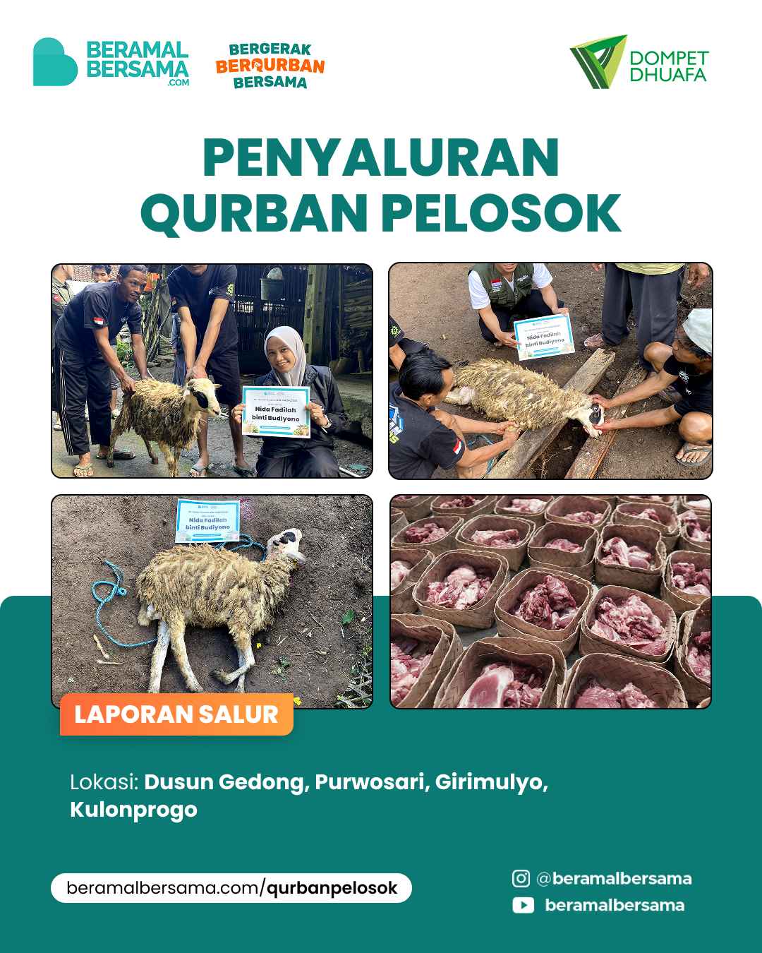 Penyaluran Tebarkan Kebahagiaan Qurban, Girimulyo, Kulonprogo 1