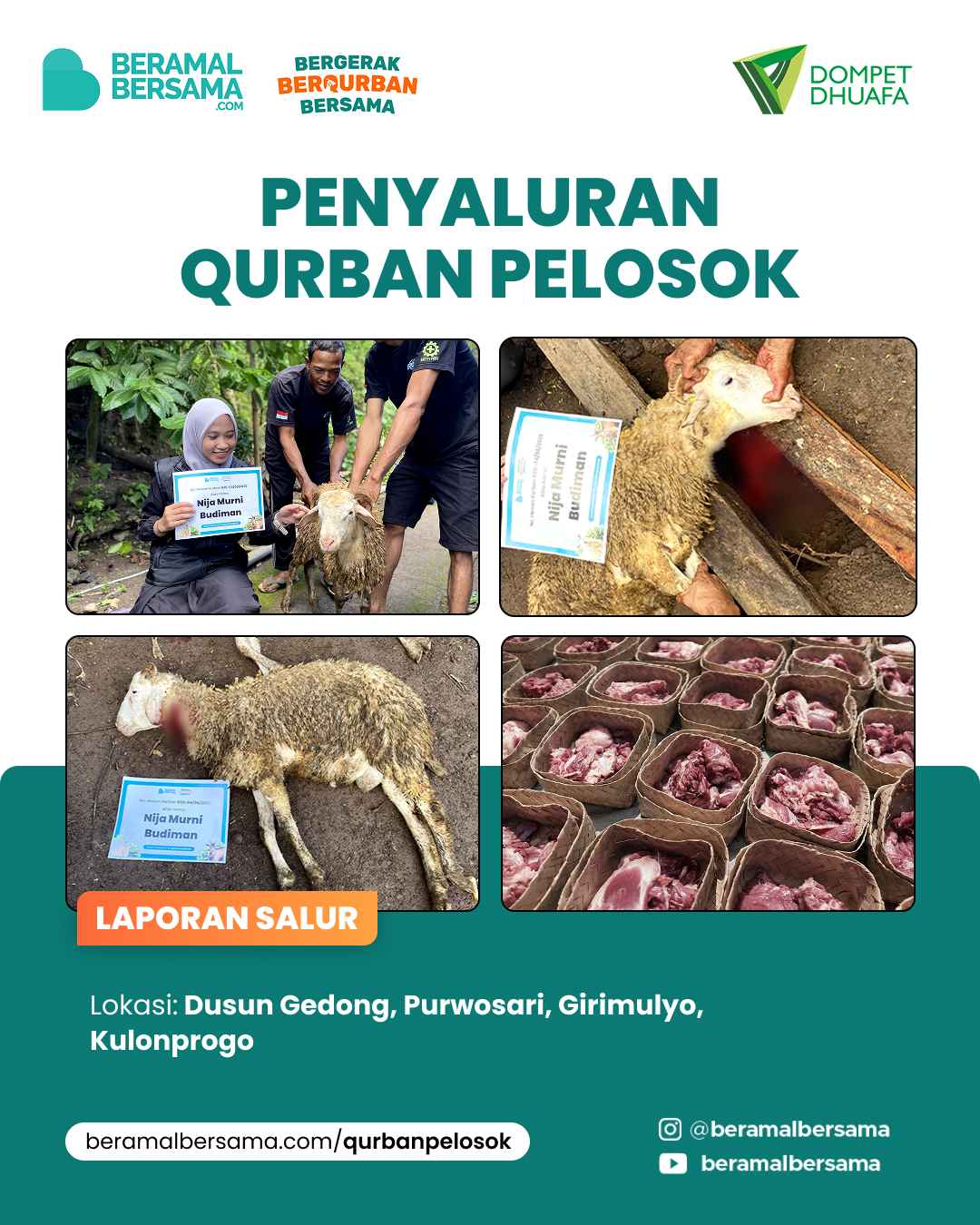 Penyaluran Tebarkan Kebahagiaan Qurban, Girimulyo, Kulonprogo 3