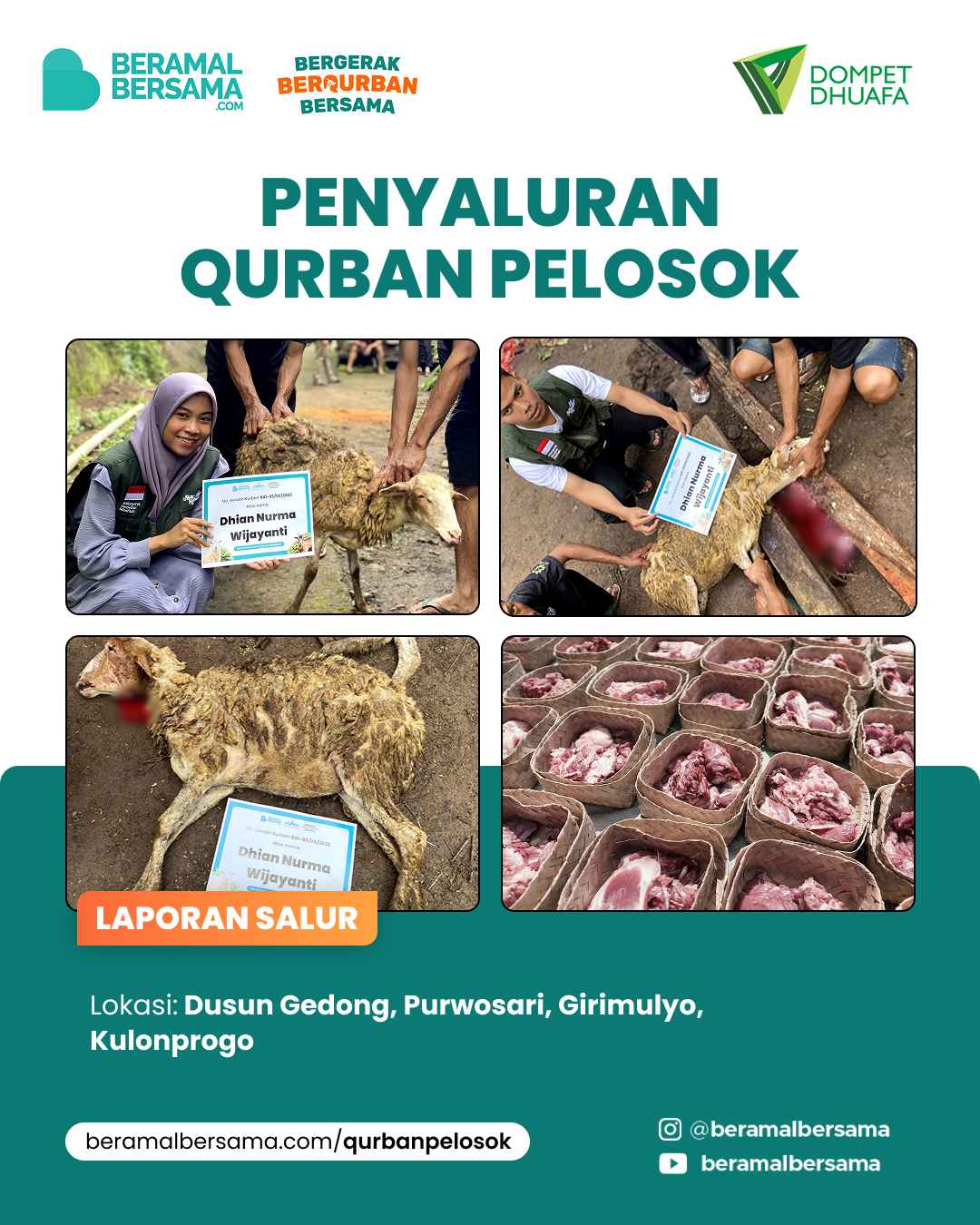 Penyaluran Tebarkan Kebahagiaan Qurban, Girimulyo, Kulonprogo 4
