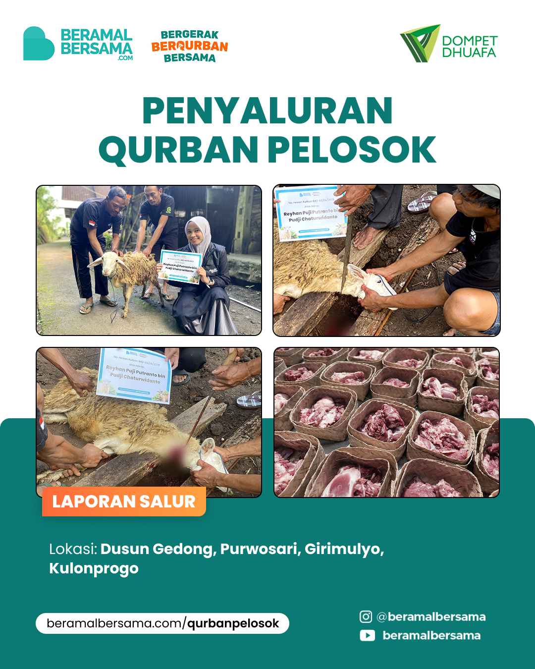 Penyaluran Tebarkan Kebahagiaan Qurban, Girimulyo, Kulonprogo 5