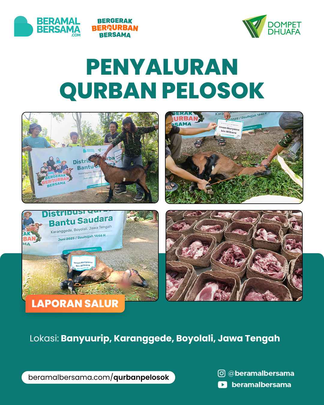 Penyaluran Tebarkan Kebahagiaan Qurban Karanggede, Boyolali 1