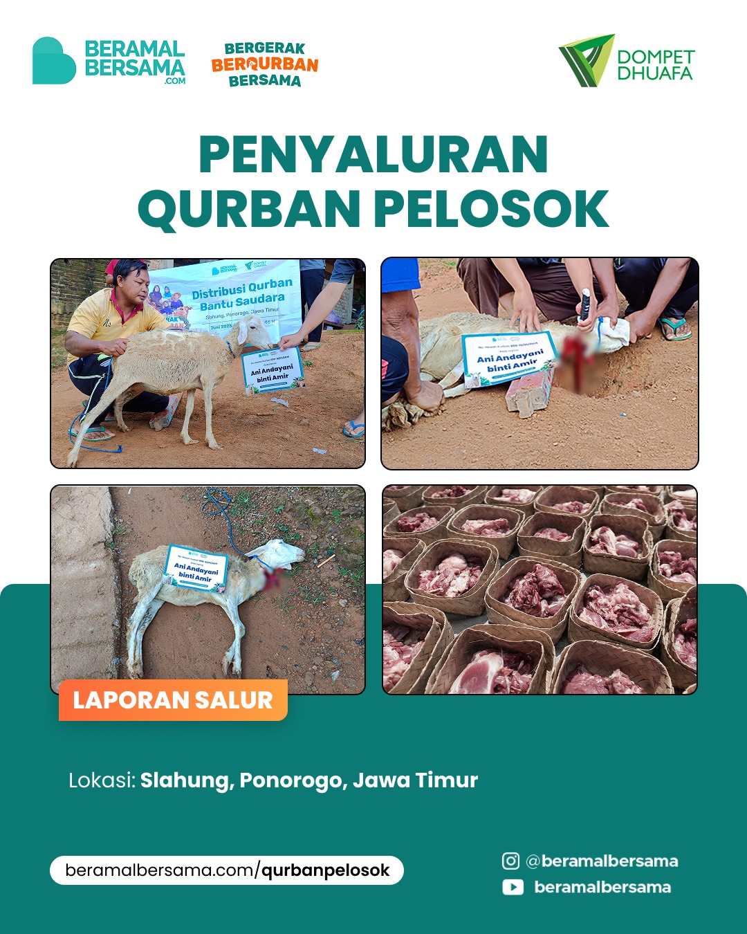 Penyaluran Tebarkan Kebahagiaan Qurban Slahung Ponorogo 1