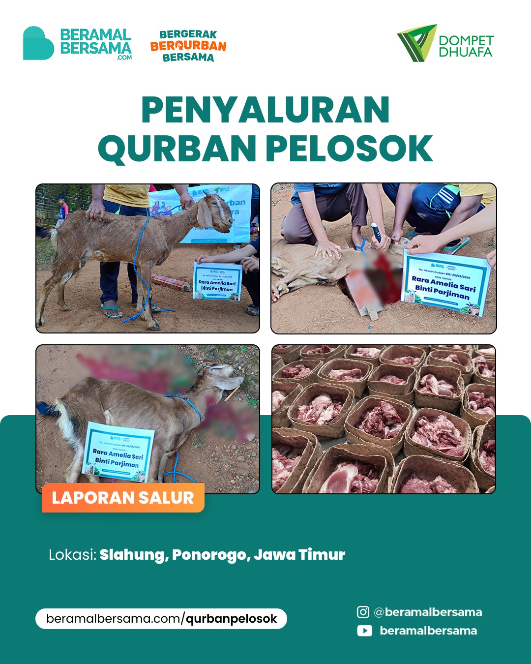 Penyaluran Tebarkan Kebahagiaan Qurban Slahung Ponorogo 4