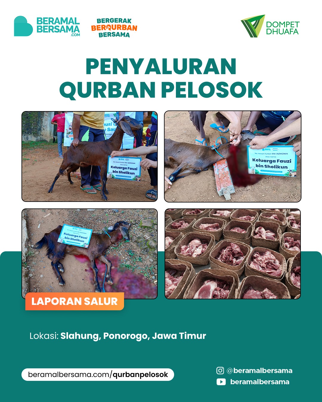 Penyaluran Tebarkan Kebahagiaan Qurban Slahung Ponorogo 5
