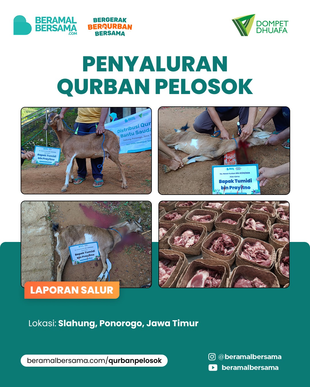 Penyaluran Tebarkan Kebahagiaan Qurban Slahung Ponorogo 6
