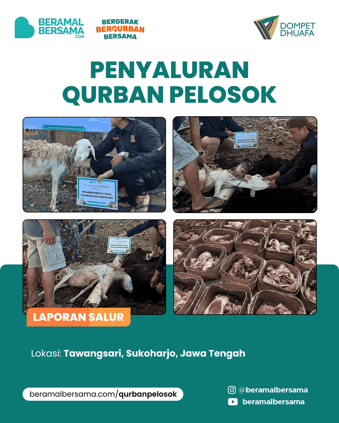 Penyaluran Tebarkan Kebahagiaan Qurban Tawangsari Sukoharjo 1