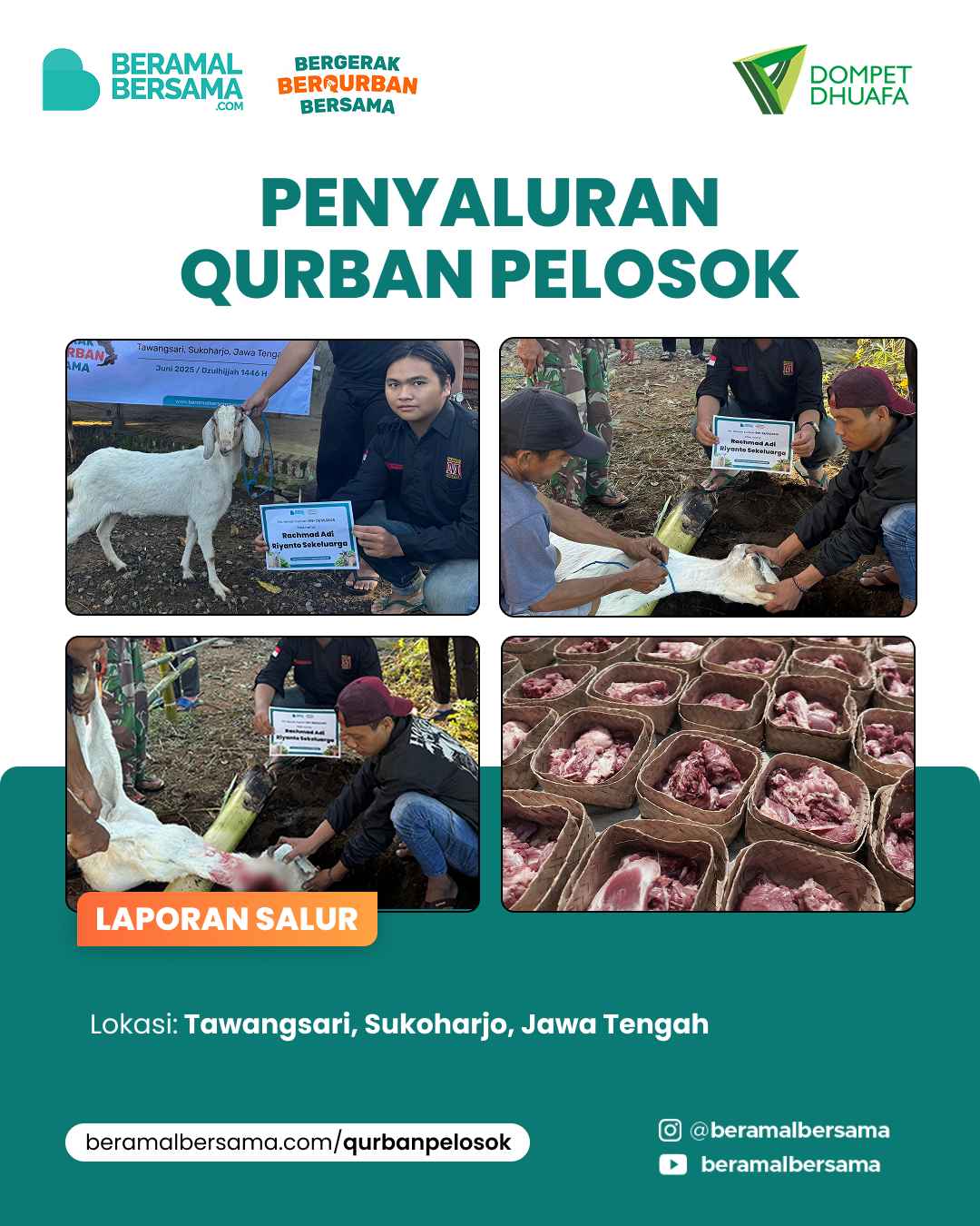 Penyaluran Tebarkan Kebahagiaan Qurban Tawangsari Sukoharjo 3