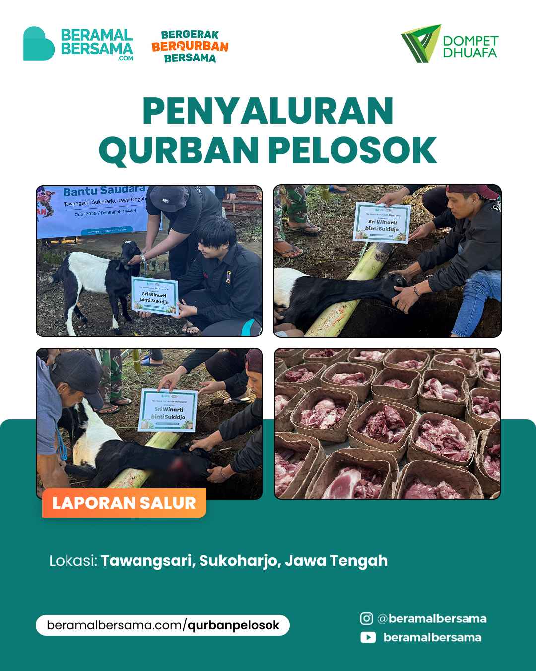 Penyaluran Tebarkan Kebahagiaan Qurban Tawangsari Sukoharjo 4