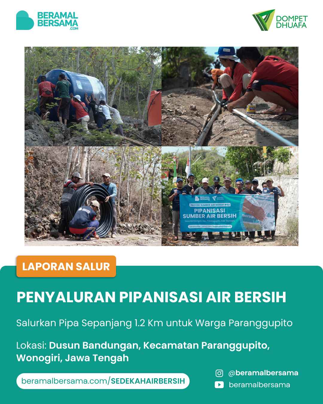 Pipanisasi Air Bersih untuk Warga Desa Bandungan