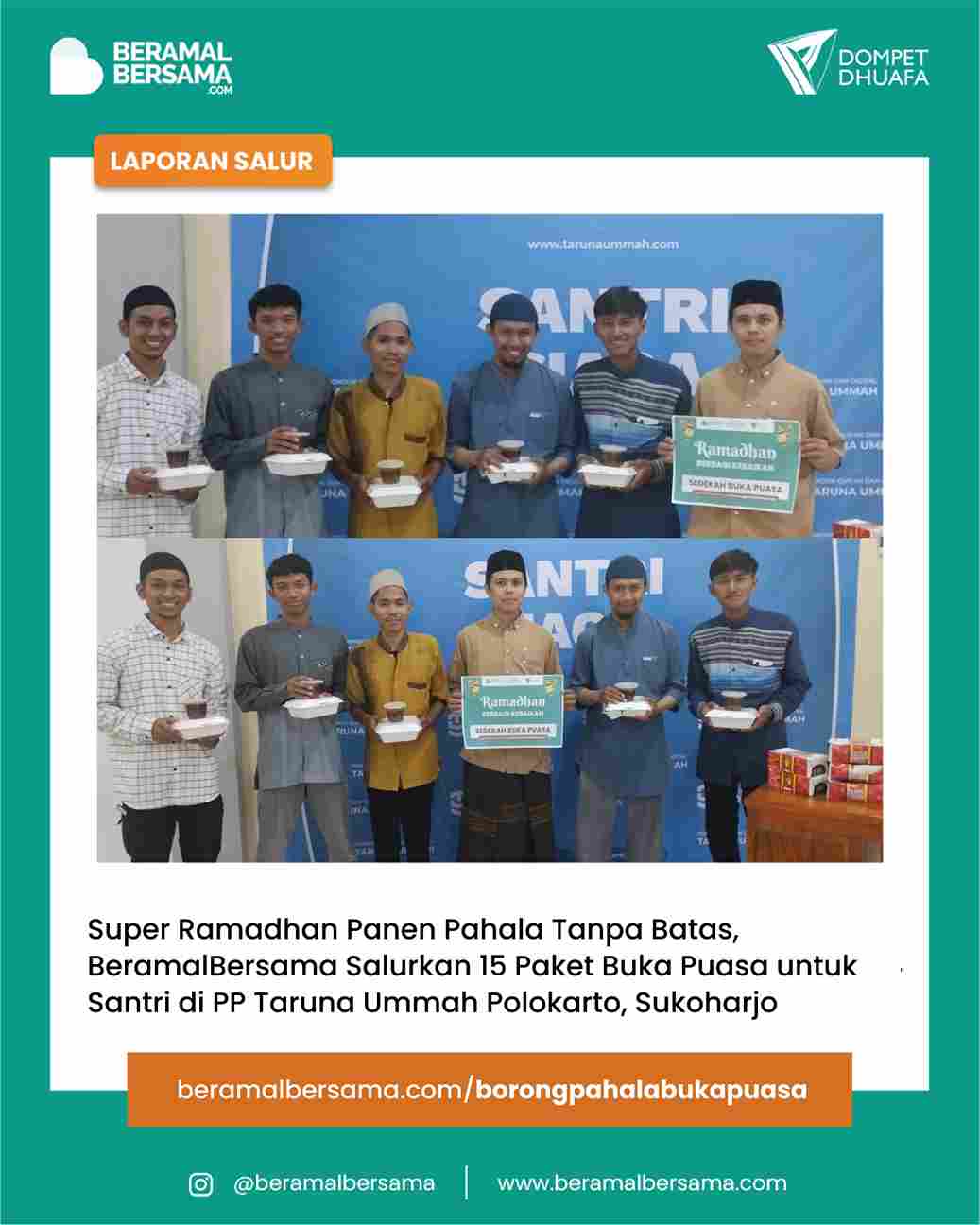 Ramadhan Pahala Tanpa Batas dengan Berbagi Buka Puasa untuk PP Taruna Ummah