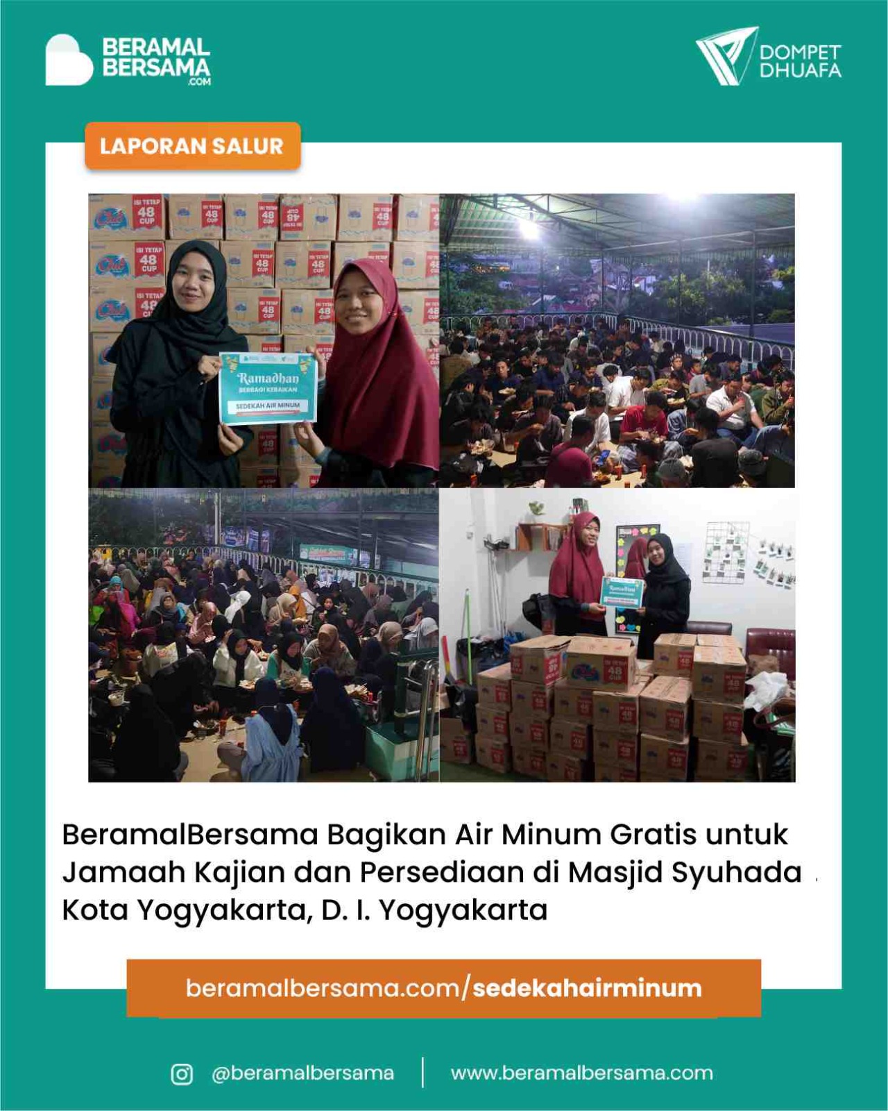 Salur Air Minum Super Ramadhan Support Kegiatan Ramadhan Masjid Syuhada Yogyakarta