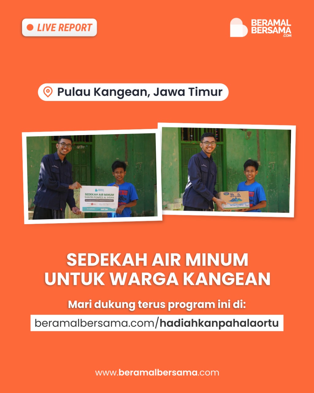 Salur air minum untuk pondok pelosok Pulau Kangean