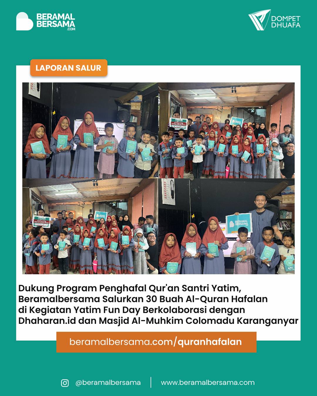 Salur Berbagi Quran Hafalan Untuk Kegiatan Yatim Fun Day