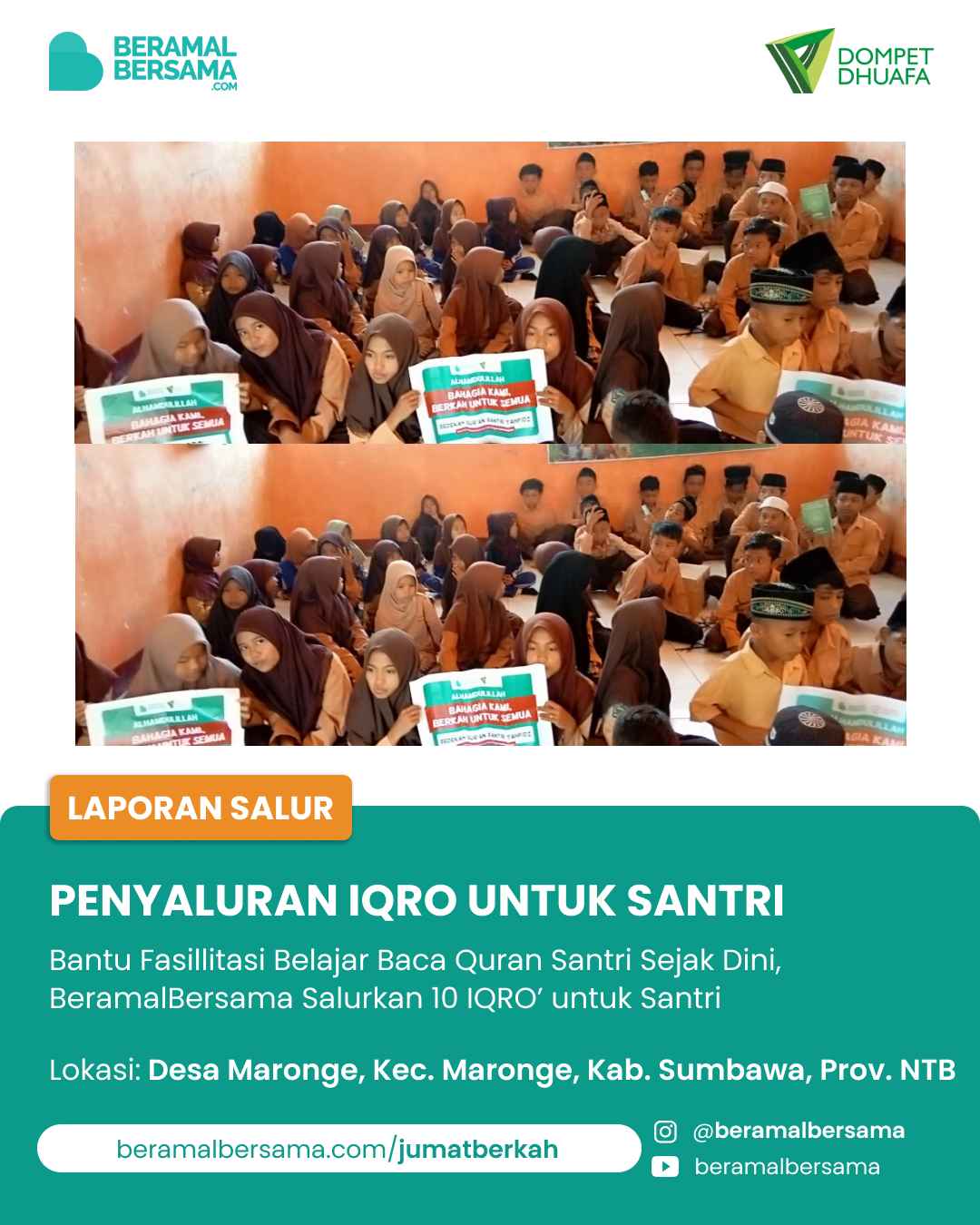 Salur Iqro’ untuk Santri Warga di NTB