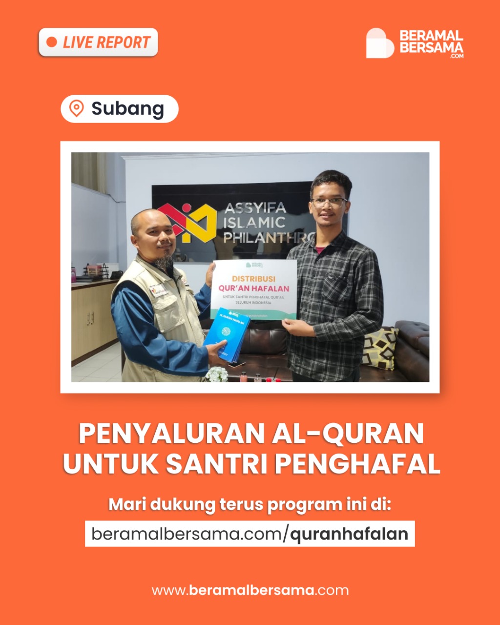 Salur Quran Hafalan untuk Santri di Subang