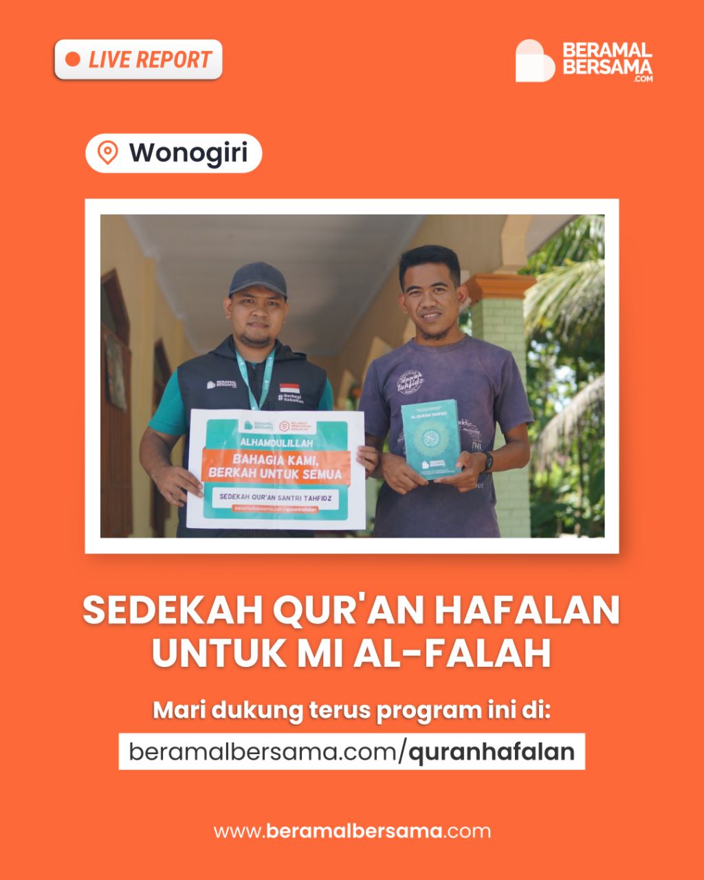 Salurkan Al-Quran untuk Santri di Pelosok Wonogiri