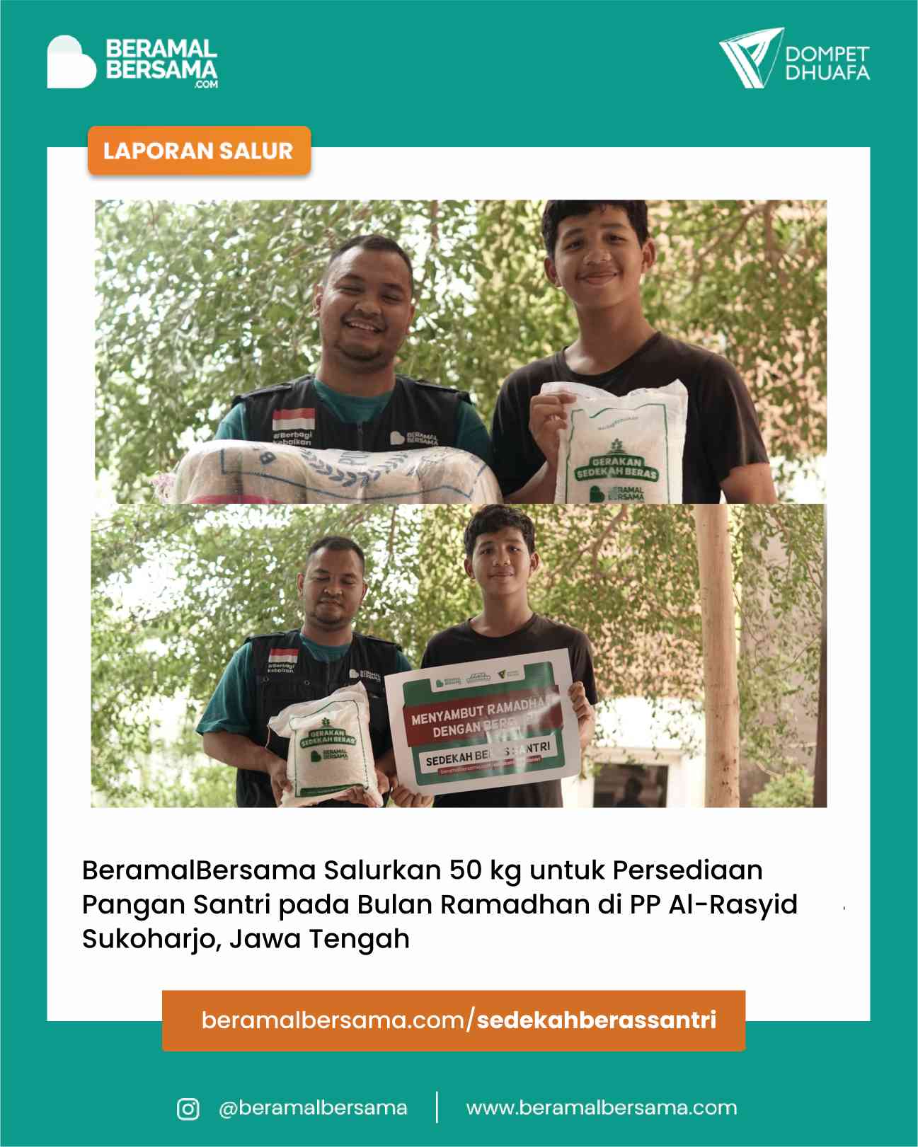 Sambut Ramadhan dengan Berbagi Beras untuk Santri PPTQ Al-Rasyid