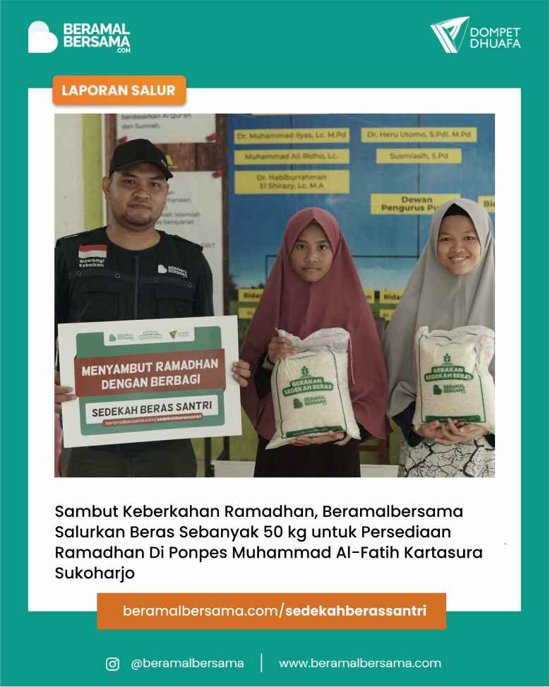 Sambut Ramadhan dengan Berbagi Beras untuk Santri Ponpes Muhammad Al-Fatih