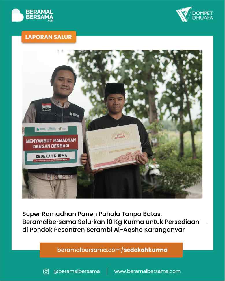 Sambut Ramadhan dengan Berbagi Kurma untuk Santri PP Serambi Al-Aqsha