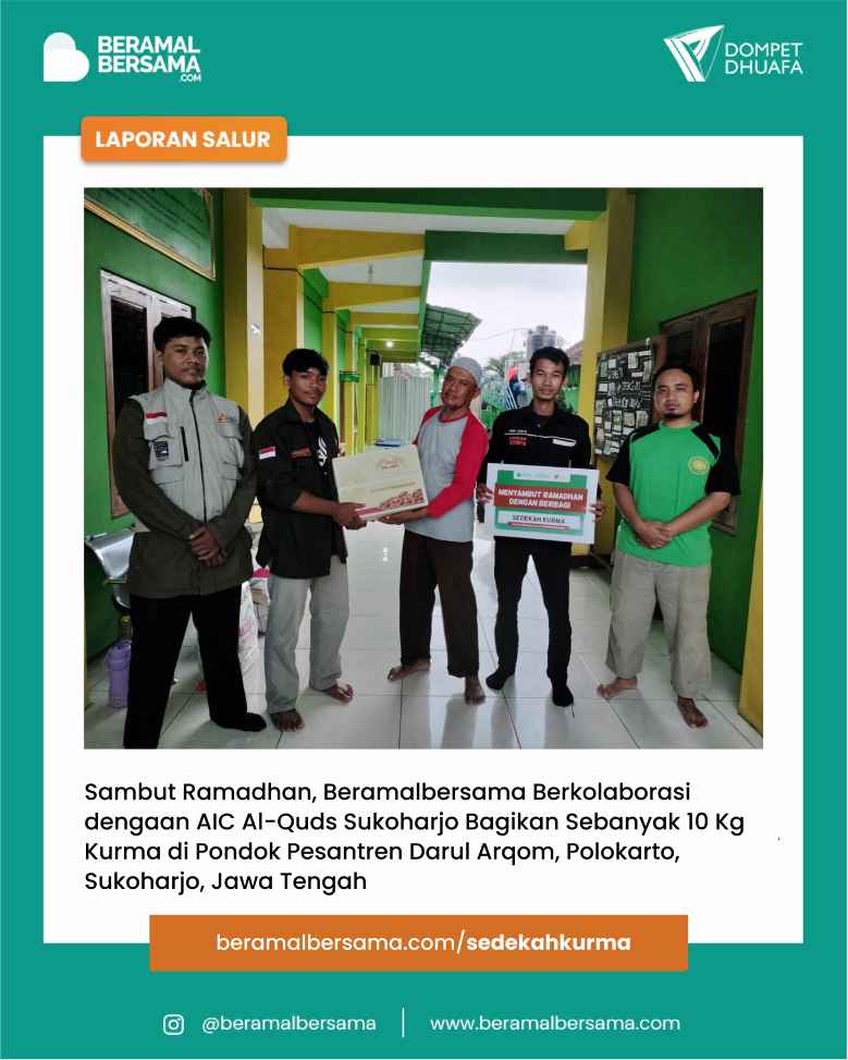 Sambut Ramadhan dengan Berbagi Kurma untuk Santri Ponpes Darul Arqom