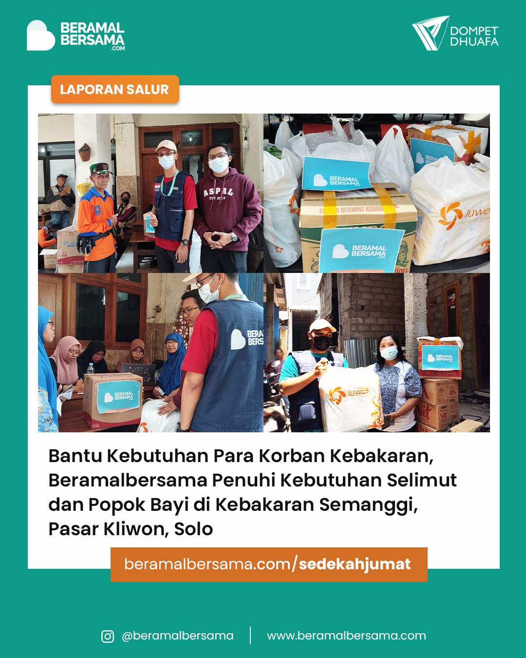 Santunan bagi Warga Terdampak Kebakaran Semanggi Pasar Kliwon, Surakarta