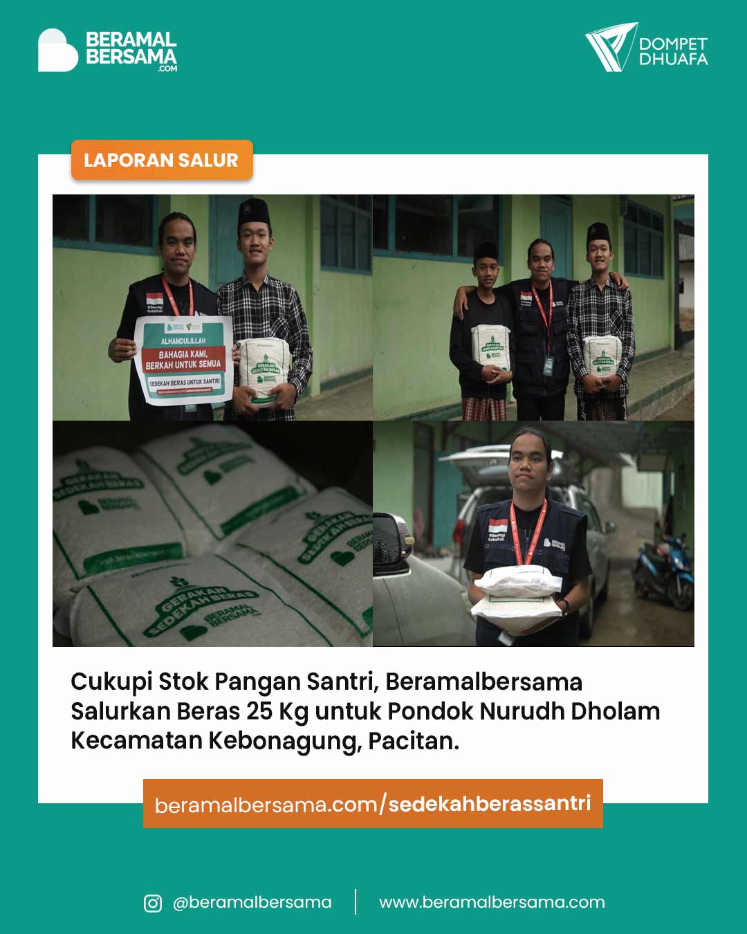 Sedekah Beras Santri Nurudh Dholam Pacitan