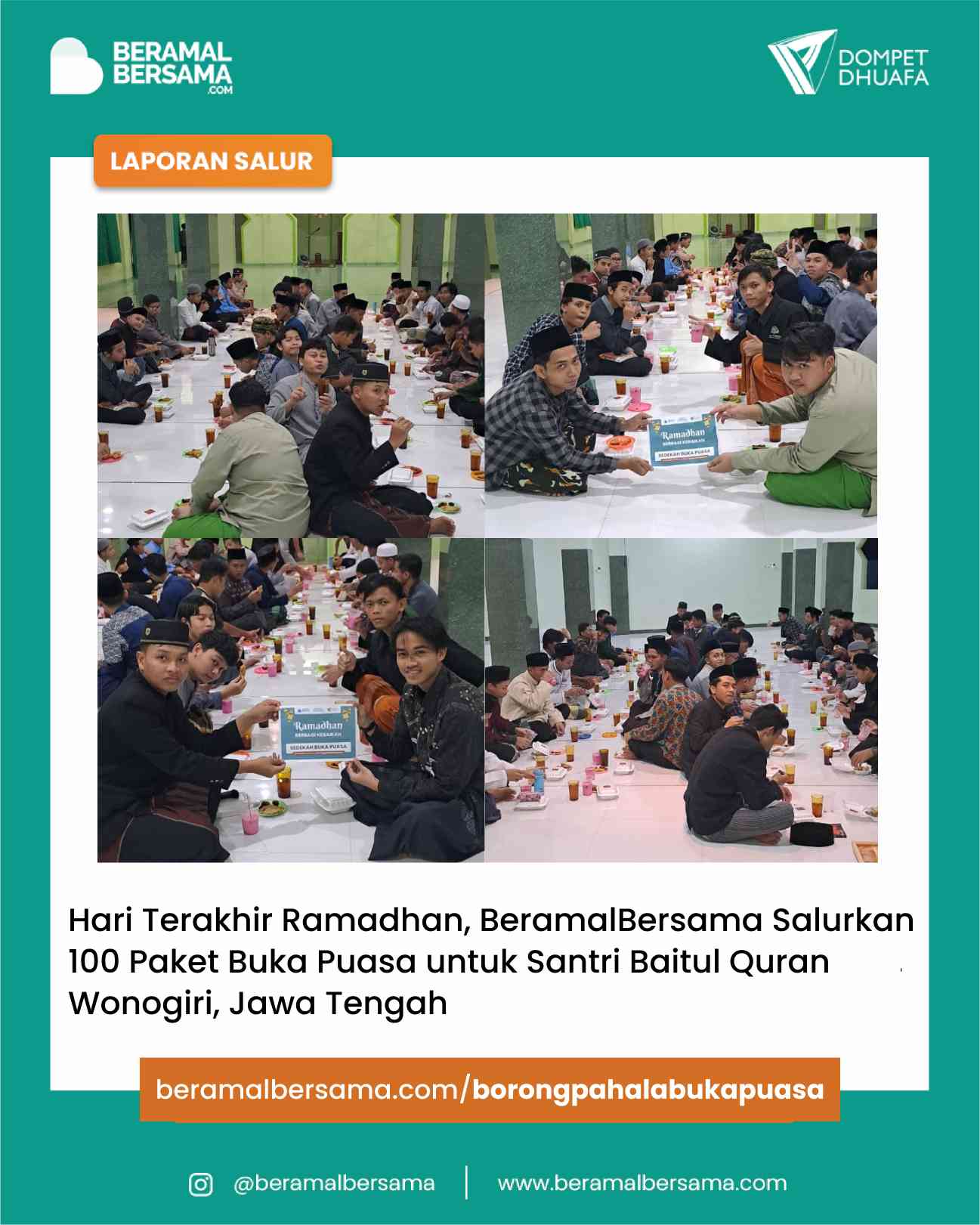 Sedekah Buka Puasa untuk Ma’had Aly Baitul Quran Wonogiri