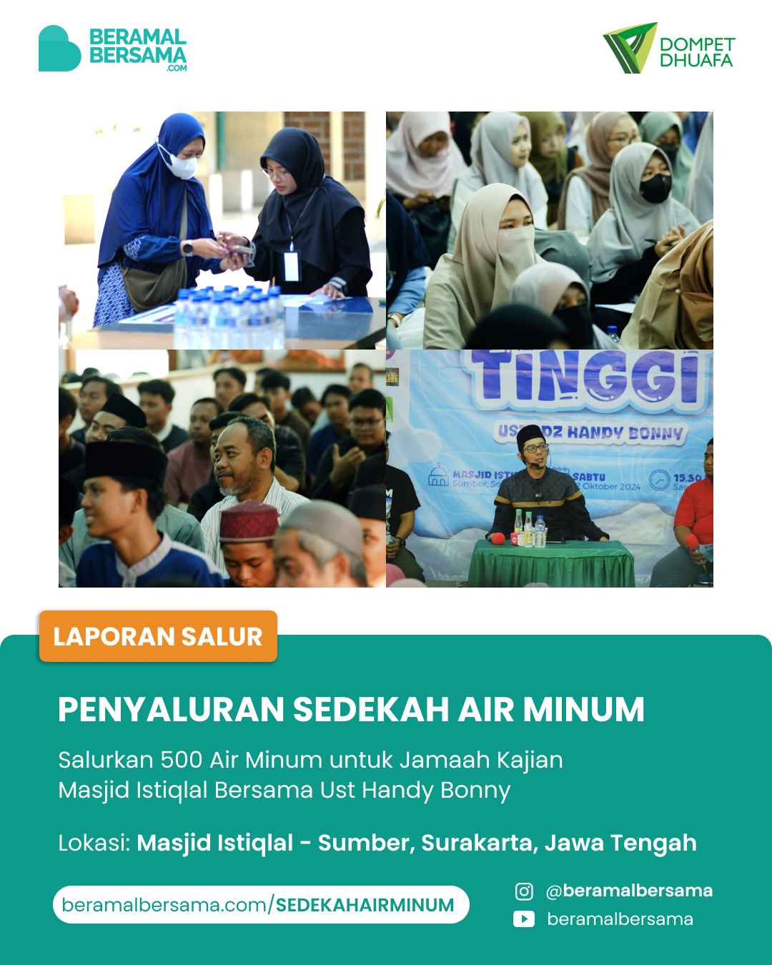 Sediakan Air Minum untuk Jamaah Kajian Akbar di Masjid Istiqlal