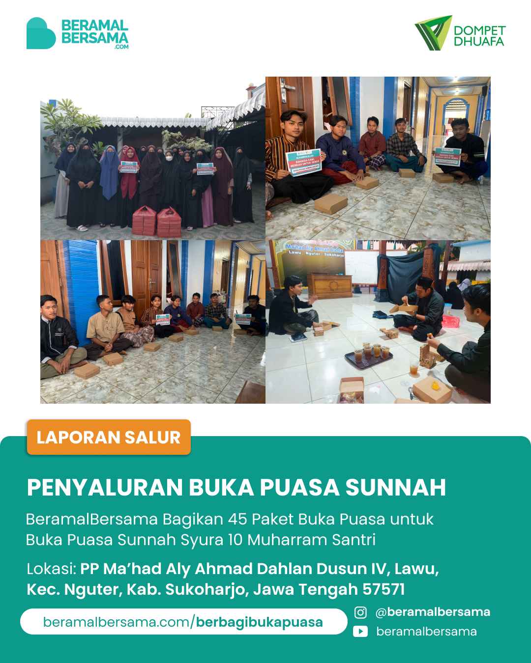 Semarak Muharram Berbagi Buka Puasa Asyura Untuk Mahad Ahmad Dahlan