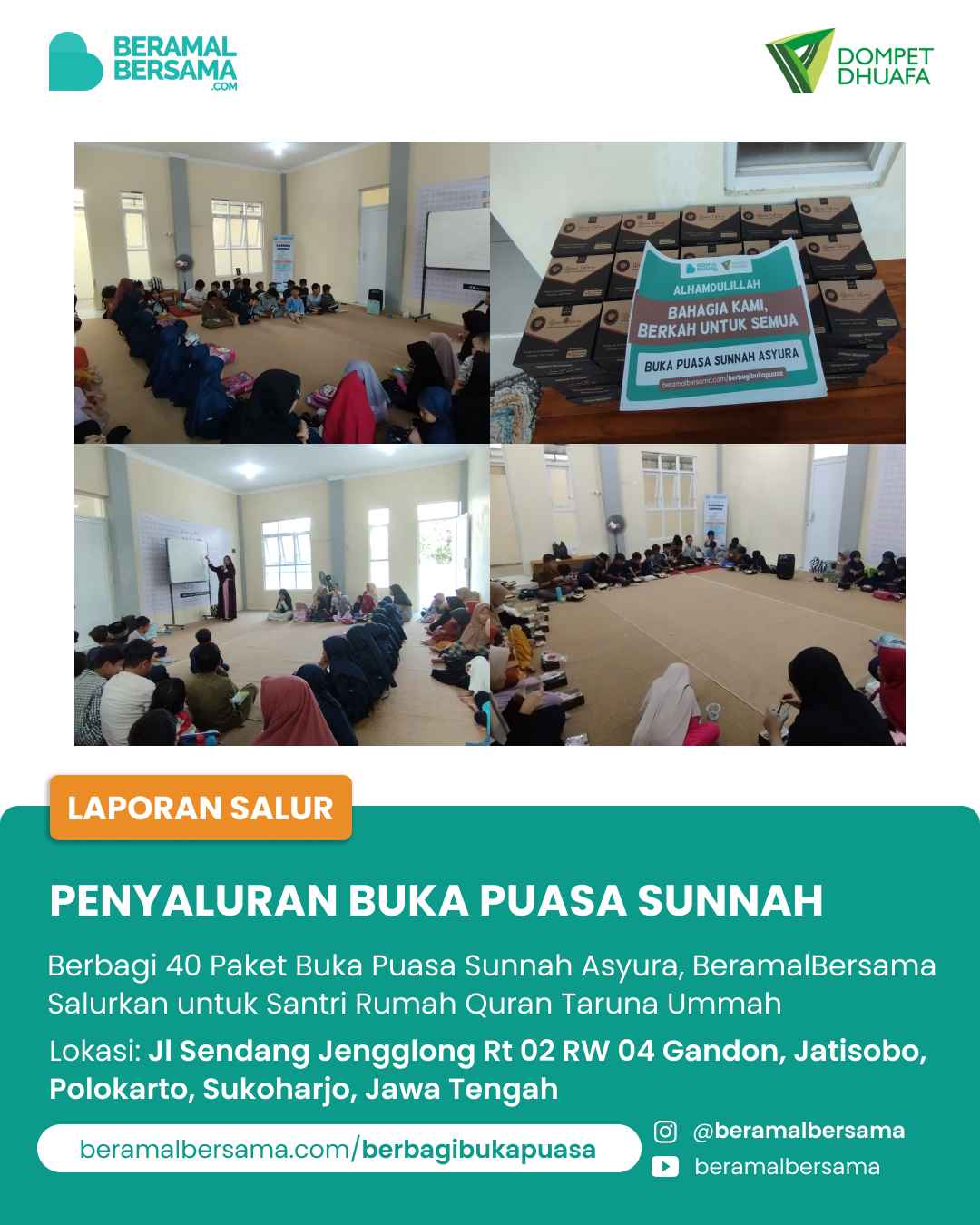 Semarak Muharram Berbagi Buka Puasa Asyura Untuk Rumah Qur'an Taruna Ummah