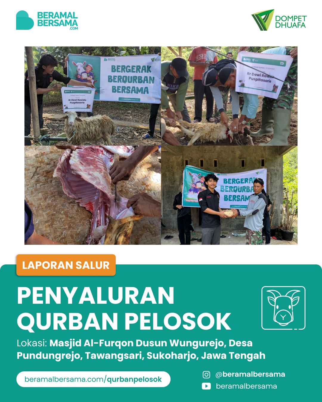 Semarak Qurban Pelosok untuk Warga Sekitar Masjid Al-Furqon Tawangsari