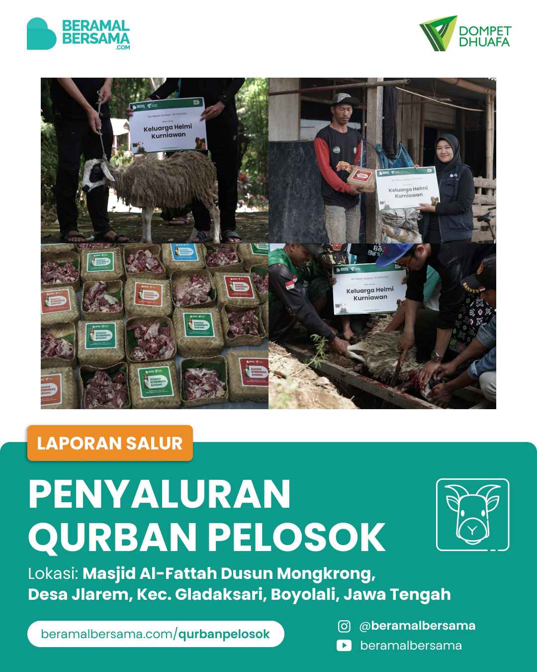 Semarak Qurban untuk Warga Daerah Pelosok Boyolali di Sekitar Masjid Al-Fattah