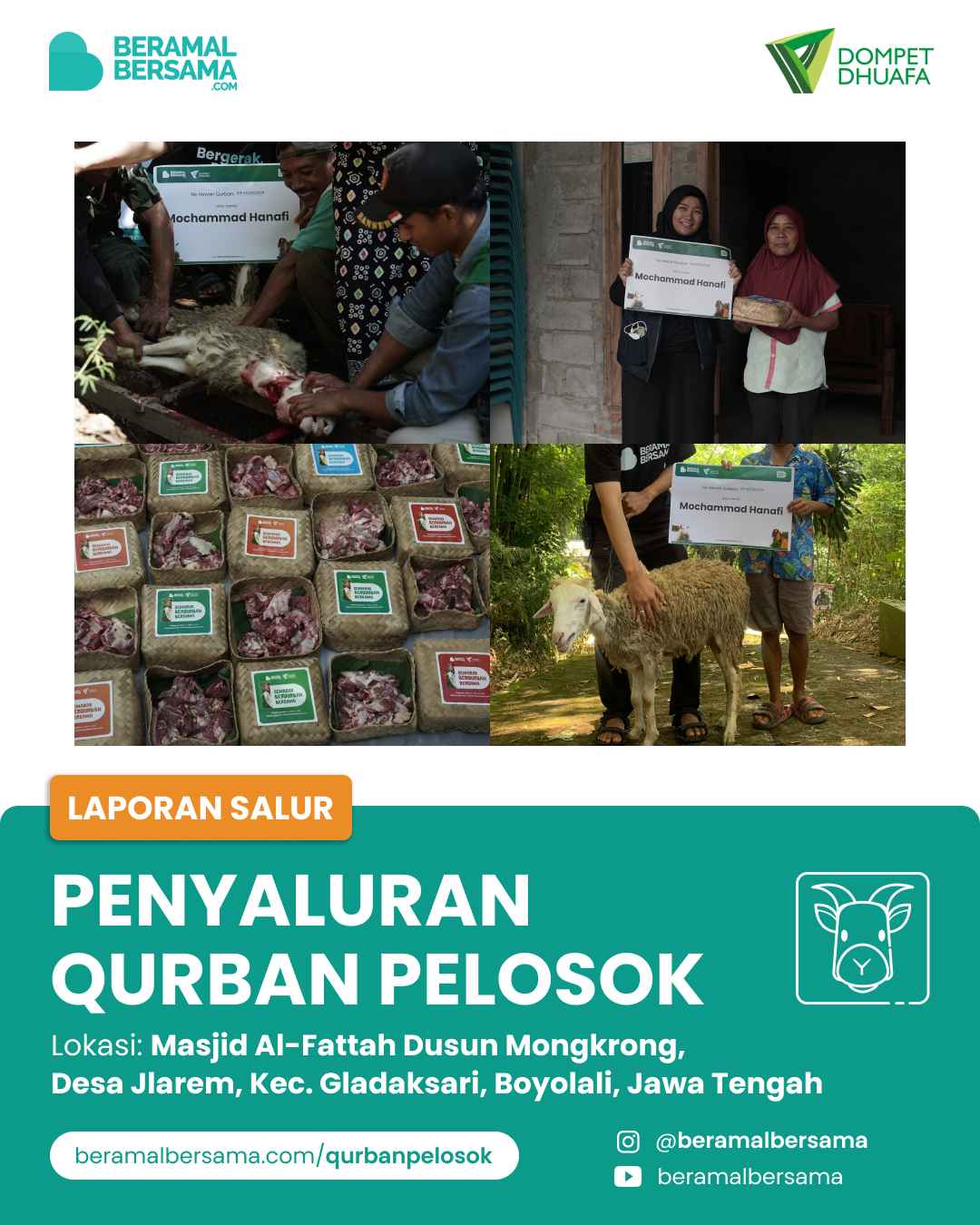 Semarak Qurban untuk Warga Daerah Pelosok Boyolali di Sekitar Masjid Al-Fattah 3