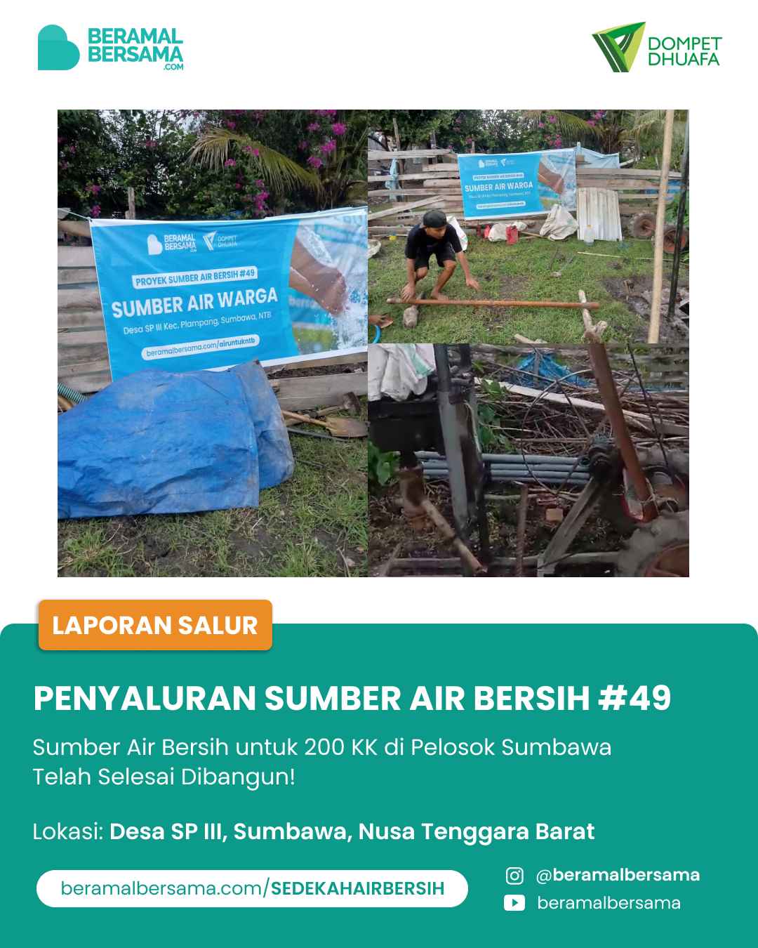 Sumber Air Bersih Masjid #49 untuk Daerah Kekeringan Sumbawa