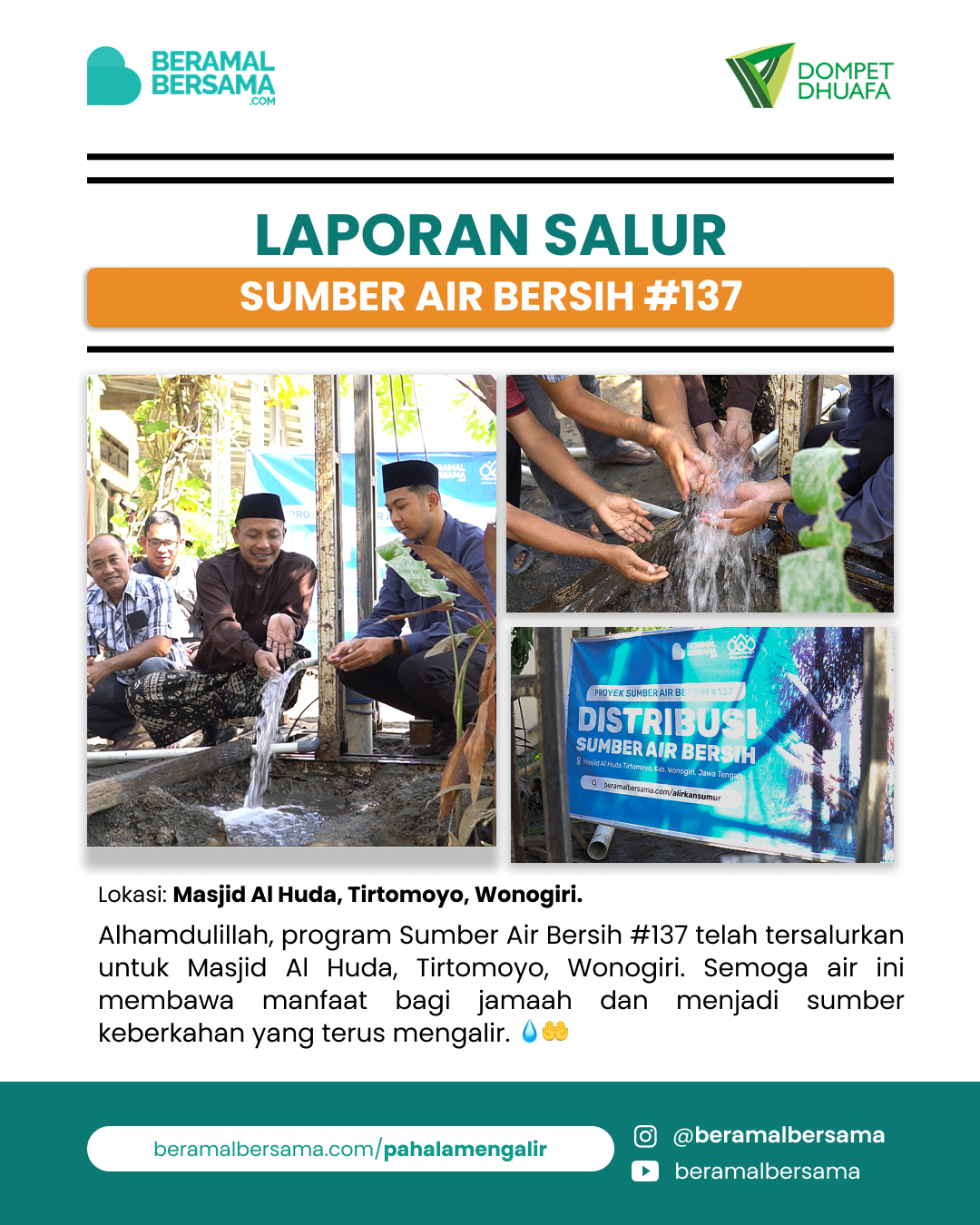 Sumber Air Bersih pahalamengalir #137 Masjid Al Huda, Tirtomoyo Wonogiri
