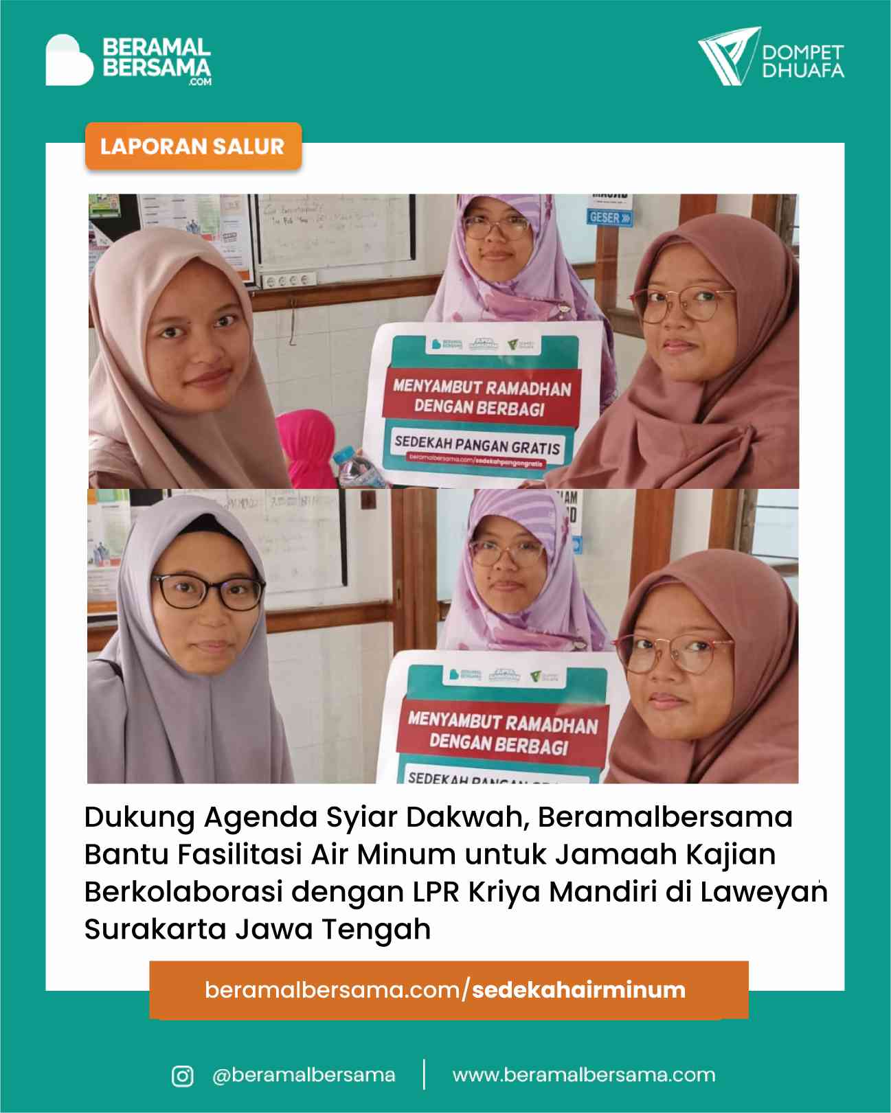 Super Ramadhan Berbagi Air Minum untuk Support Kegiatan Ramadhan LPR Kriya Mandiri