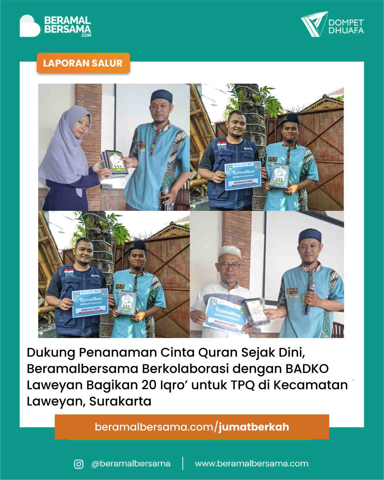Super Ramadhan Panen Pahala Tanpa Batas dengan Berbagi Iqro’ untuk Santri BADKO TPQ Laweyan