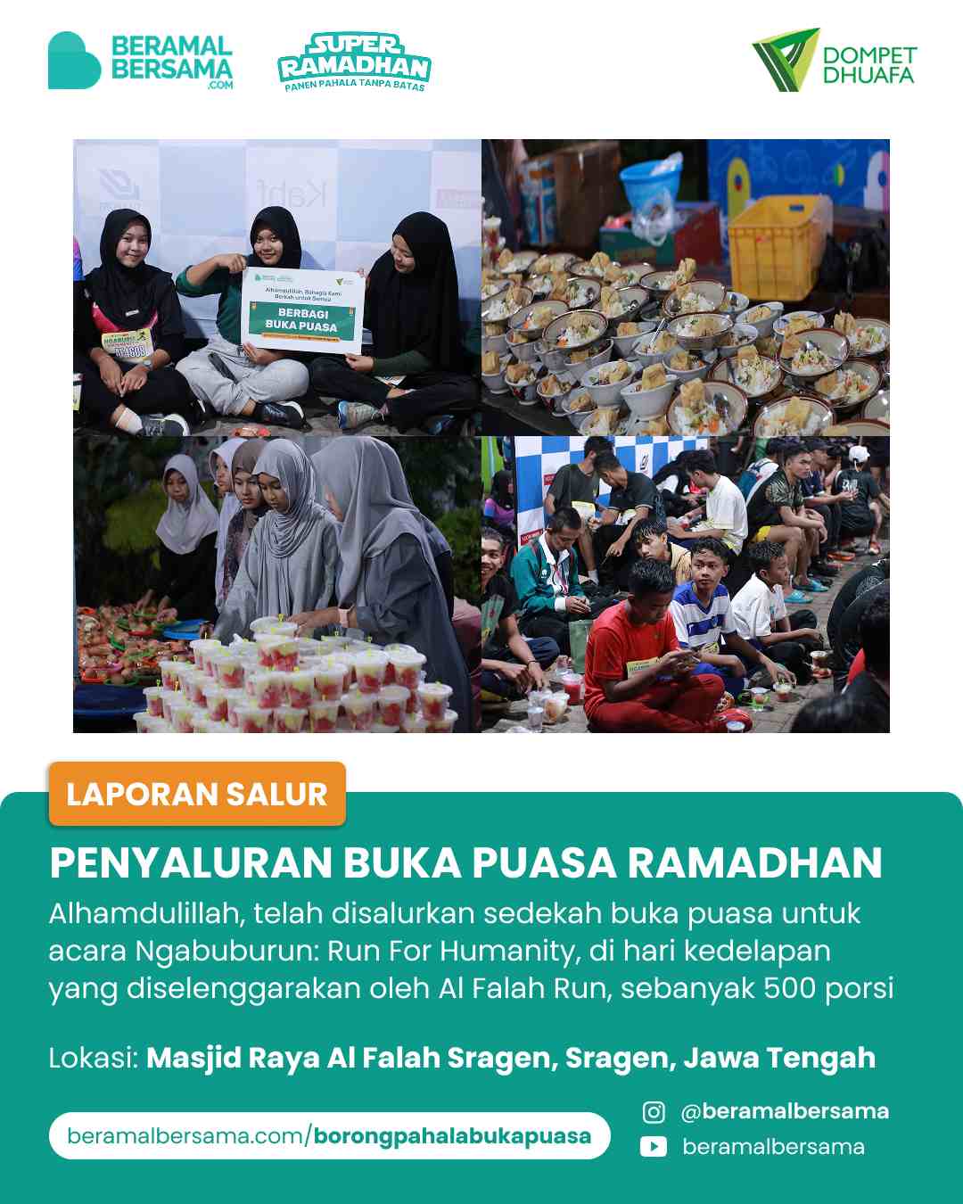 Penyaluran 500 Paket Buka Puasa Masjid Raya Al-Falah