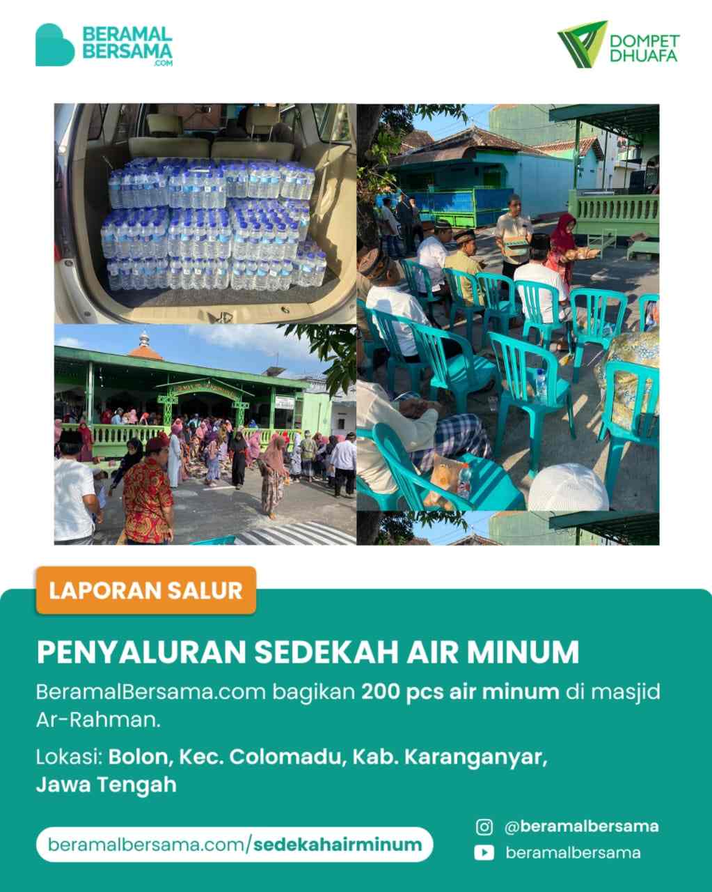 Support Dakwah Air Minum Kajian Masjid Ar-Rahman