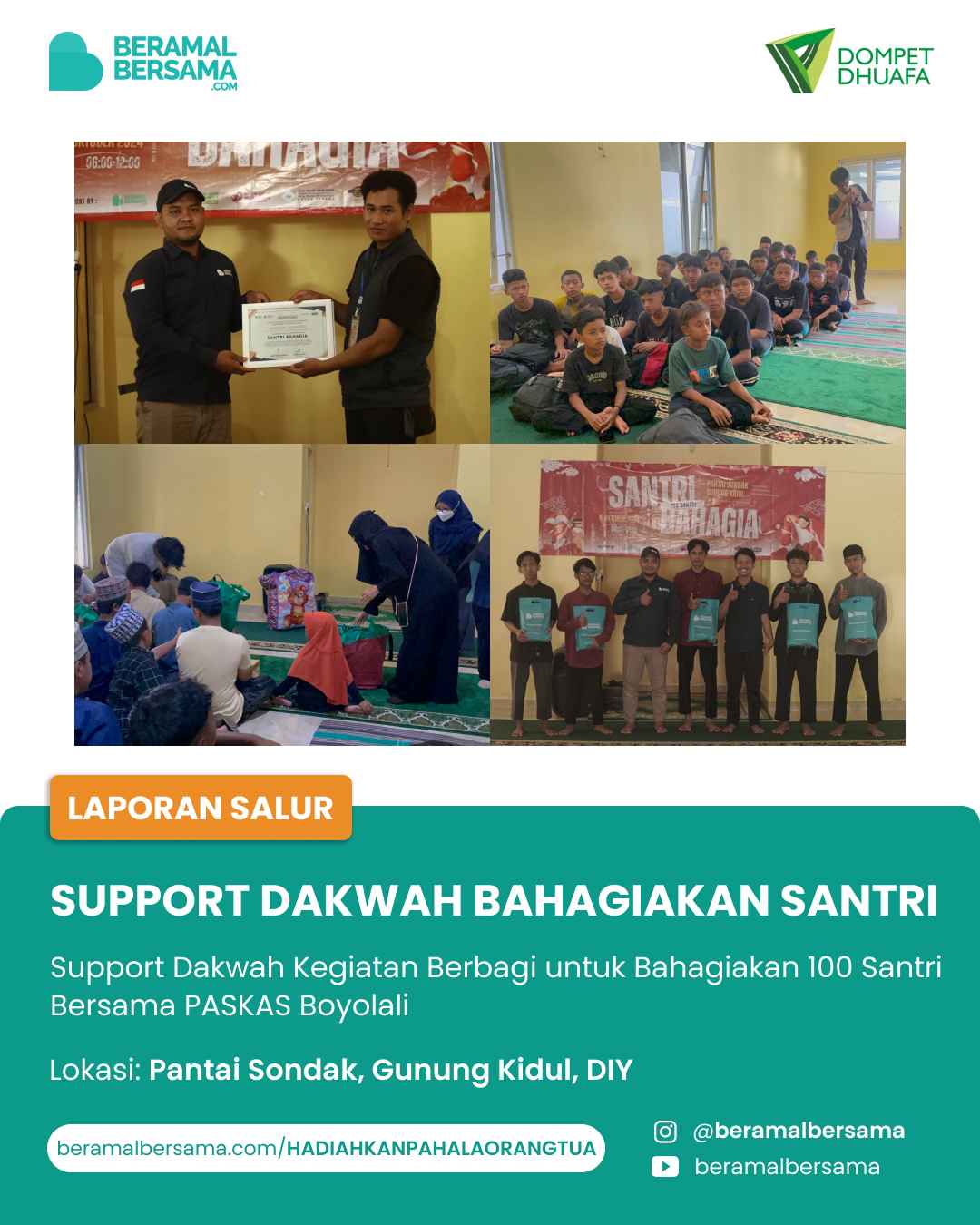 Support Dakwah Bahagiakan 100 Santri