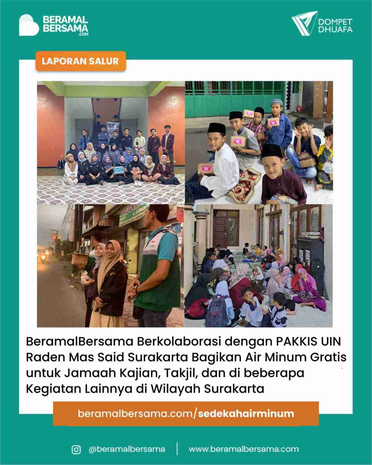 Support Kajian PAKKIS UIN Raden Mas Said Surakarta dengan Berbagi Air Minum